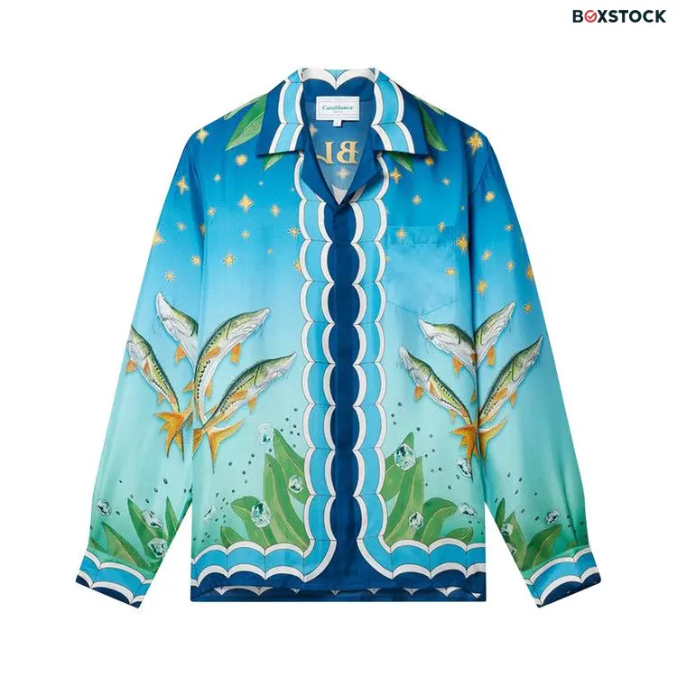 Casablanca x Caviar Kaspia Caviar Club Cuban Collar Silk Shirt 'Multicolor' Multi-Color Spring/Summer 2023