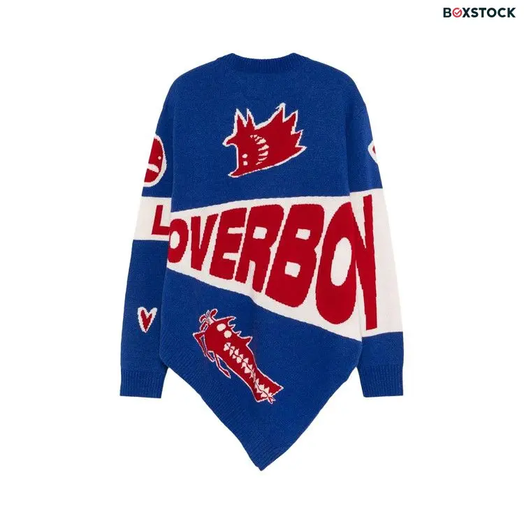 Charles Jeffrey Loverboy Topsy Turvy Loverboy Logo Jumper 'Blue/Red' Fall/Winter 2024