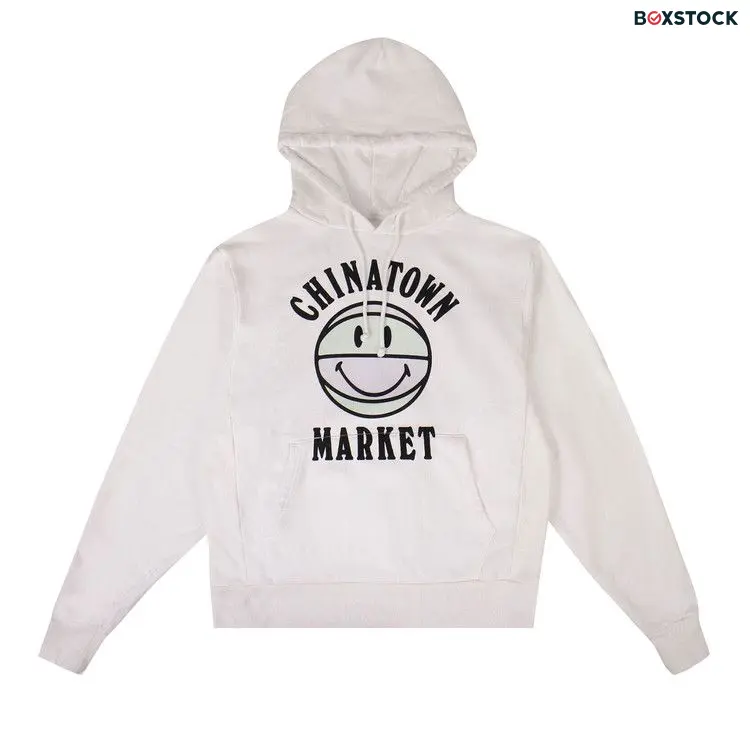 Chinatown Market Smiley Basketball Hoodie Sweatshirt 'White'