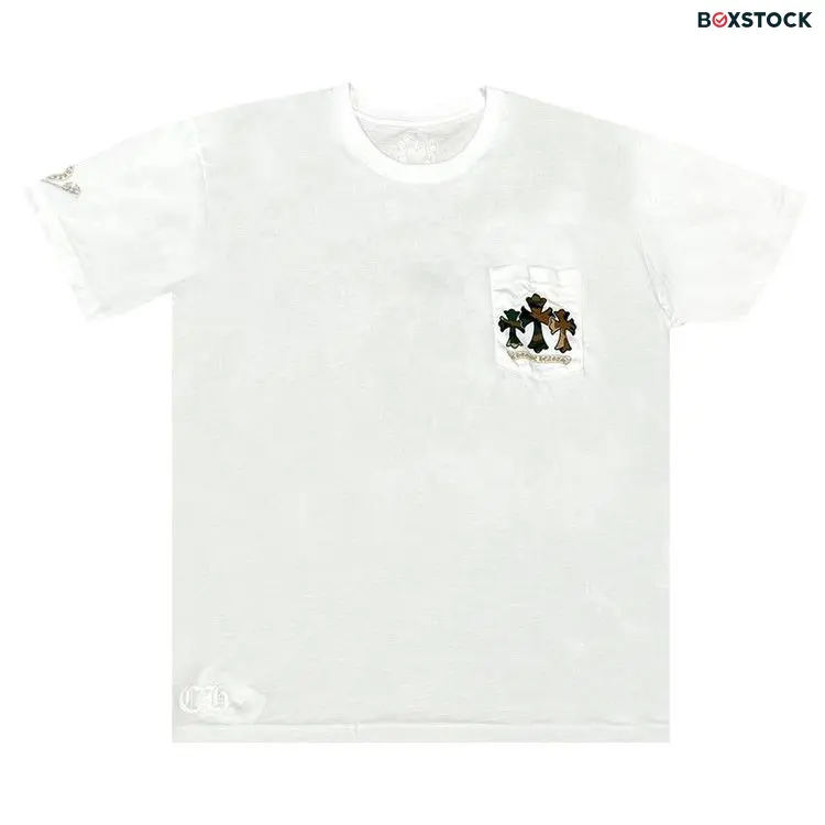 Chrome Hearts Horse Shoe Logo Pocket T-Shirt 'White/Camo' Spring/Summer 2024