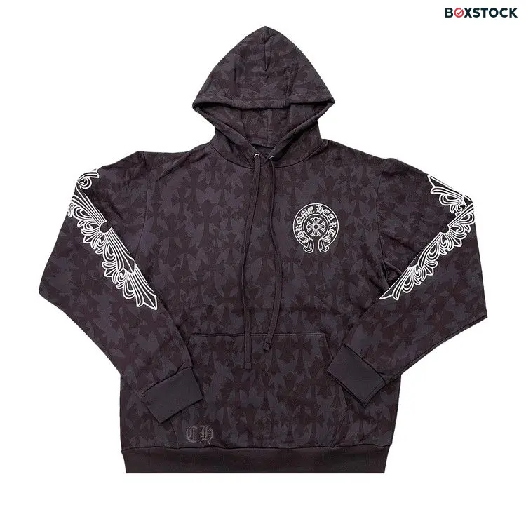 Chrome Hearts Plus Cross All Over Print Hoodie 'Black' Spring/Summer 2024