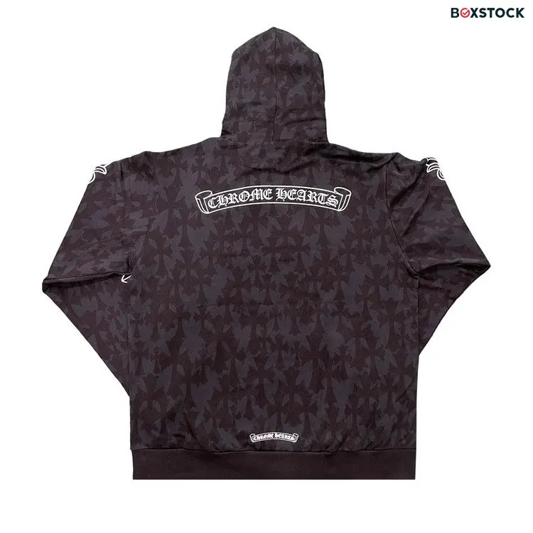 Chrome Hearts Plus Cross All Over Print Hoodie 'Black' Spring/Summer 2024