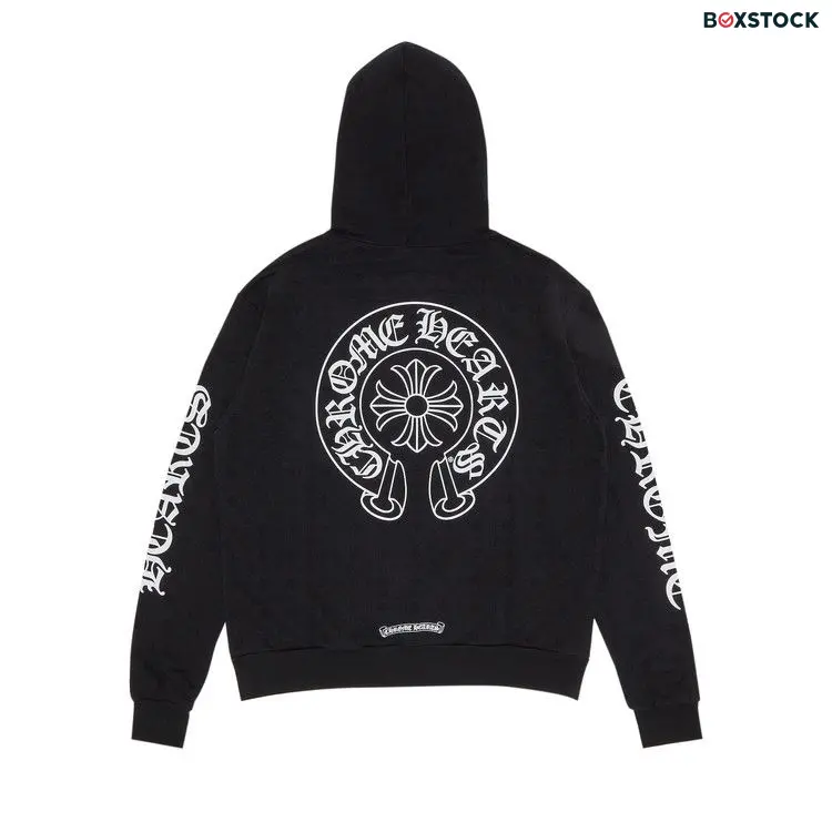 Chrome Hearts Plus Cross Allover Print Horseshoe Logo Hoodie 'Black'