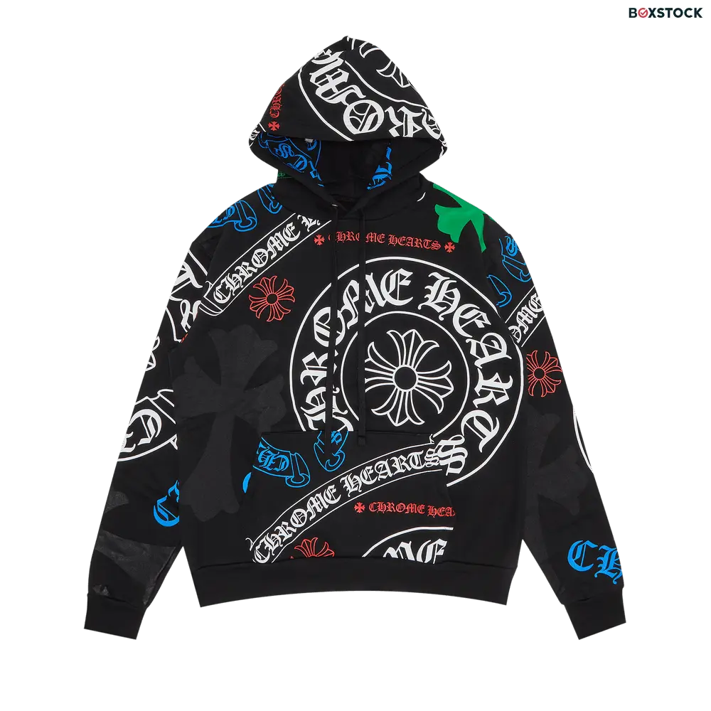 Chrome Hearts Stencil Hoodie 'Black/Multicolor'