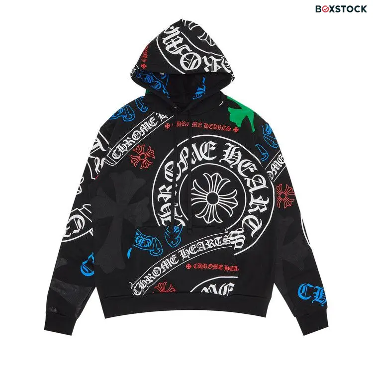 Chrome Hearts Stencil Hoodie 'Black/Multicolor'