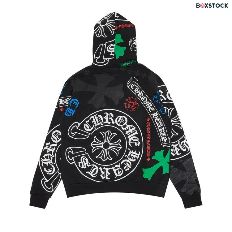 Chrome Hearts Stencil Hoodie 'Black/Multicolor'