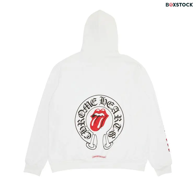 Chrome Hearts x Rolling Stone Lips Online Exclusive Hoodie 'White'