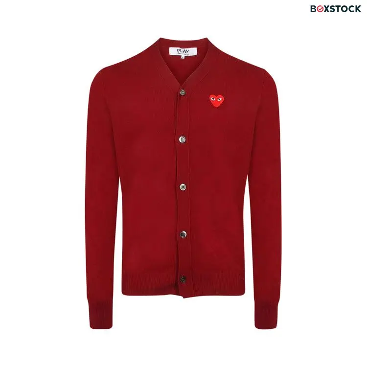 Comme des Garçons PLAY Comme des Garçons Cardigan With Red Heart 'Burgundy' Spring/Summer 2020