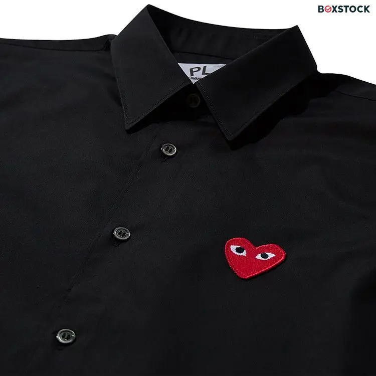 Comme des Garçons PLAY Comme des Garçons Long-Sleeve Woven Button Down Shirt With Red Heart 'Black' Spring/Summer 2020