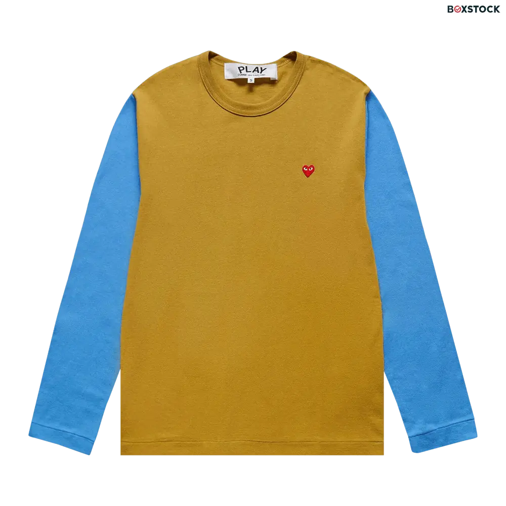 Comme des Garçons PLAY Bi-Colour T-Shirt 'Olive/Blue' Green