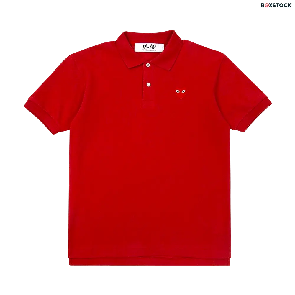 Comme des Garçons PLAY Big Heart Polo T-Shirt 'Red' Fall/Winter 2019