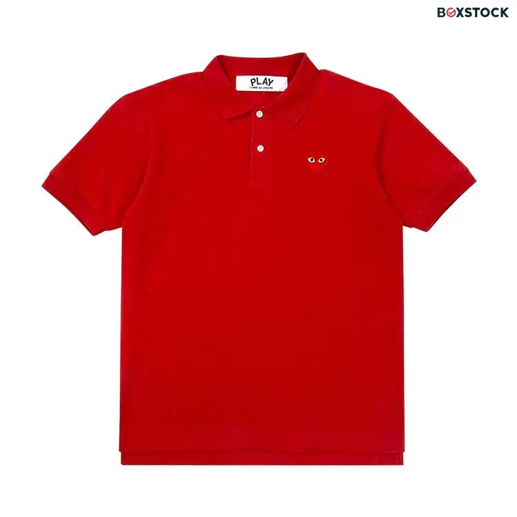 Comme des Garçons PLAY Big Heart Polo T-Shirt 'Red' Fall/Winter 2019