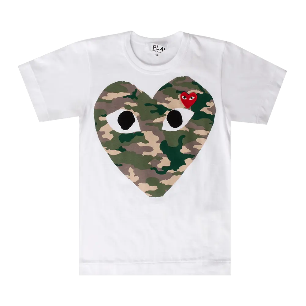 Comme des Garçons PLAY Camo Heart T-Shirt 'White'