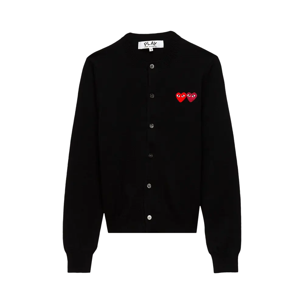 Comme des Garçons PLAY Double Heart Cardigan 'Black' Spring/Summer 2021