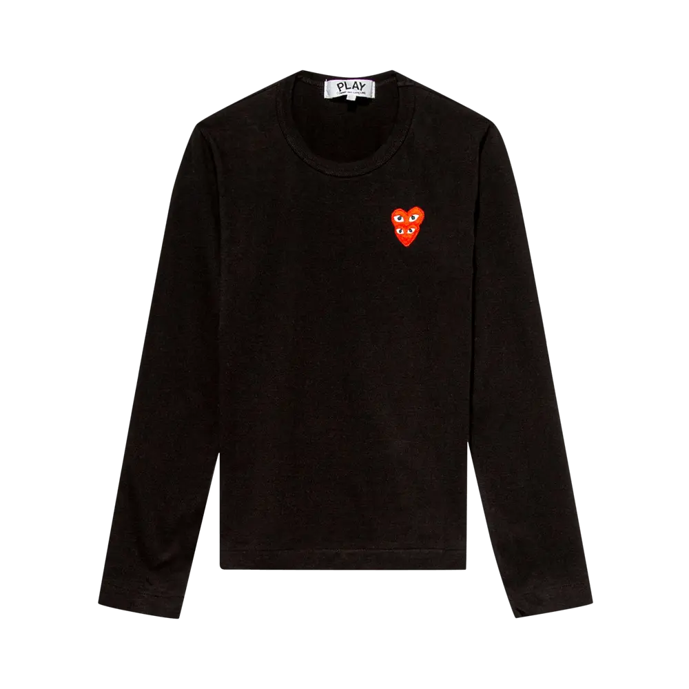 Comme des Garçons PLAY Double Heart Long-Sleeve T-Shirt 'Black' Spring/Summer 2021