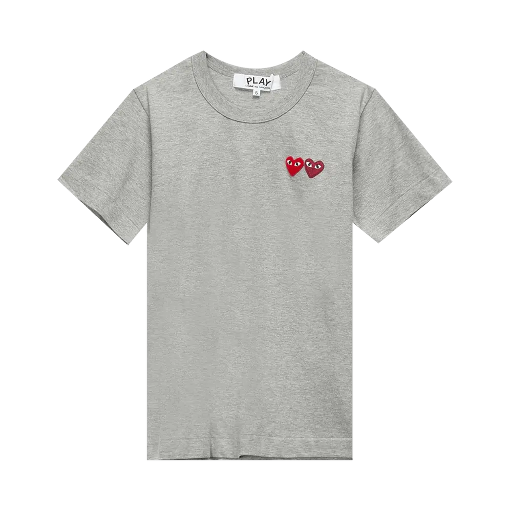 Comme des Garçons PLAY Double Heart Tee 'Grey' Fall/Winter 2020
