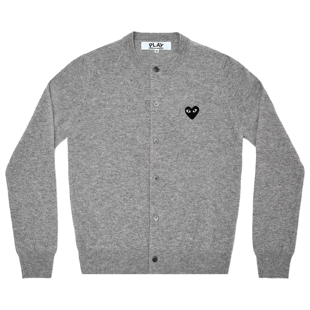 Comme des Garçons PLAY Heart Patch V-Neck Cardigan 'Grey' Spring/Summer 2020