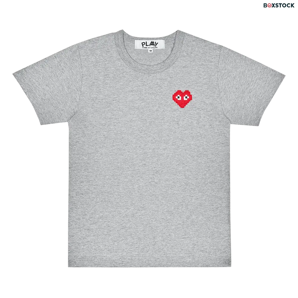 comme des garçons play Comme des Garçons PLAY x Invader Heart Tee 'Grey' Fall/Winter 2022 AZ-T321-051-2