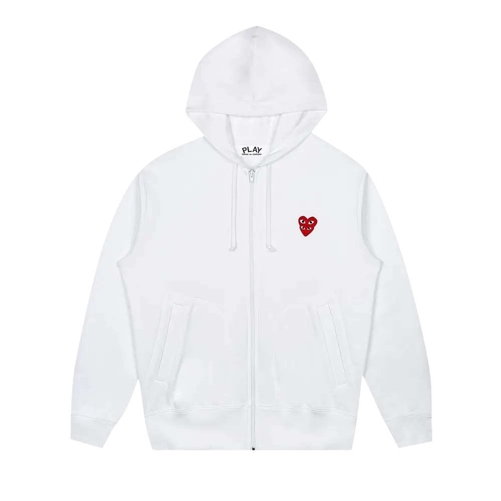 Comme des Garçons PLAY Zip Hoodie 'White' Fall/Winter 2020