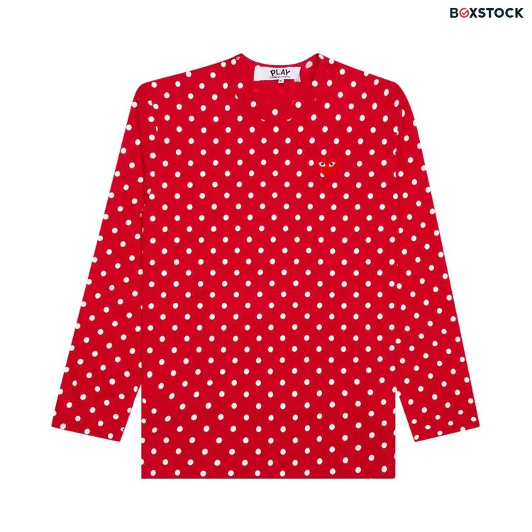 Comme des Garçons Polka Dot Long-Sleeve Tee 'Red' Spring/Summer 2024