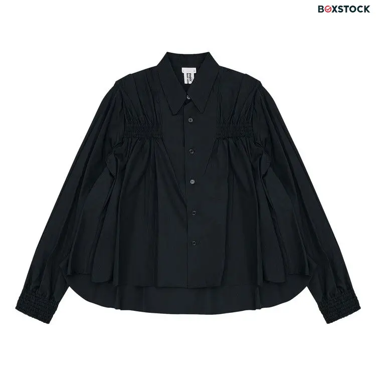 Comme des Garçons Symmetric Wrinkle Blouse 'Black' Fall/Winter 2024