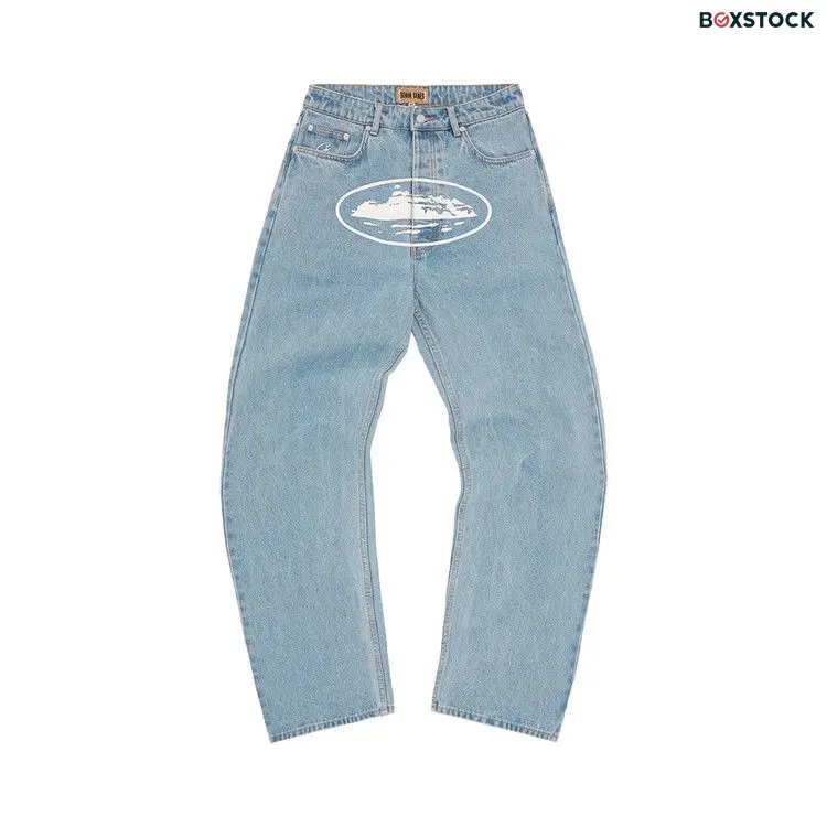 Corteiz Alcatraz Baggy Jeans 'Washed Blue' Spring/Summer 2024