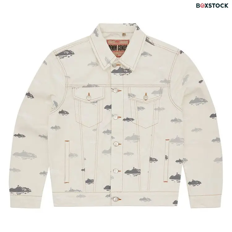 Corteiz Alcatraz Pattern Denim Jacket 'White' Fall/Winter 2023