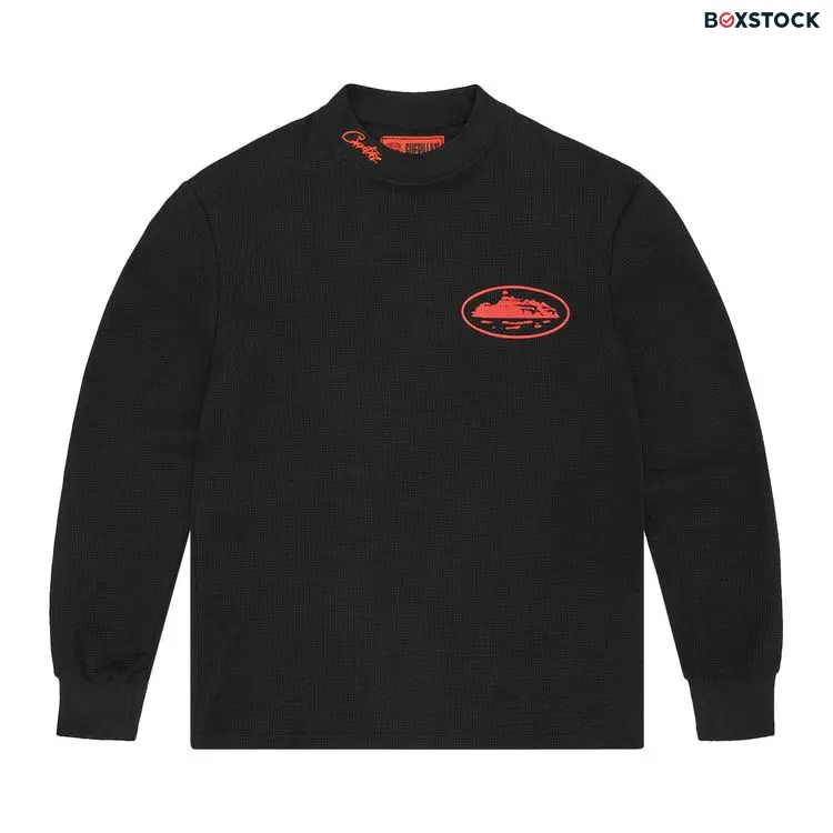 Corteiz Alcatraz Waffle Long-Sleeve 'Black/Red' Fall/Winter 2023