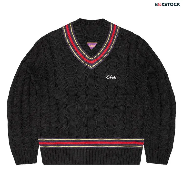 Corteiz Wimbledon Knit Sweater 'Black' Fall/Winter 2023