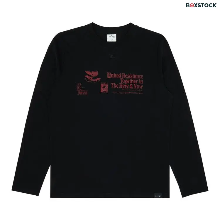 Courrèges AC Straight Printed Long-Sleeve T-Shirt 'Black' Fall/Winter 2023