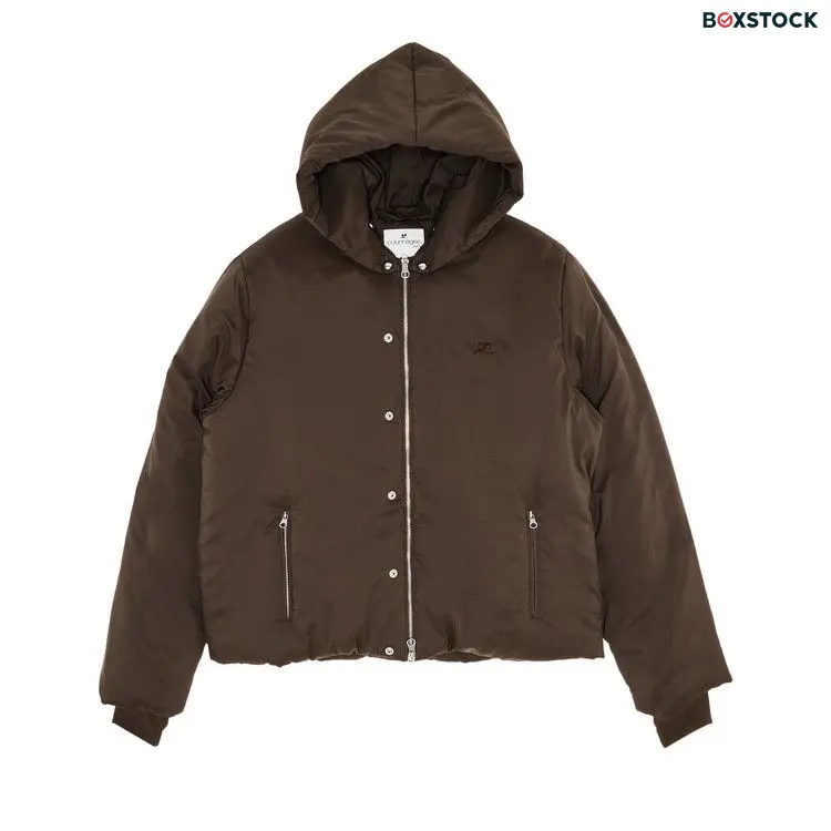 Courrèges AC Nylon Hooded Manteau 'Coffee' Brown Pre-Fall 2024