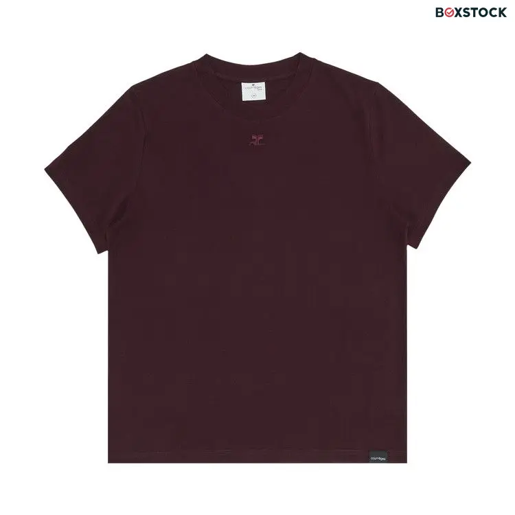 Courrèges AC Straight T-Shirt 'Burgundy' Red Fall/Winter 2023