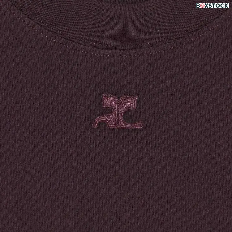 Courrèges AC Straight T-Shirt 'Burgundy' Red Fall/Winter 2023