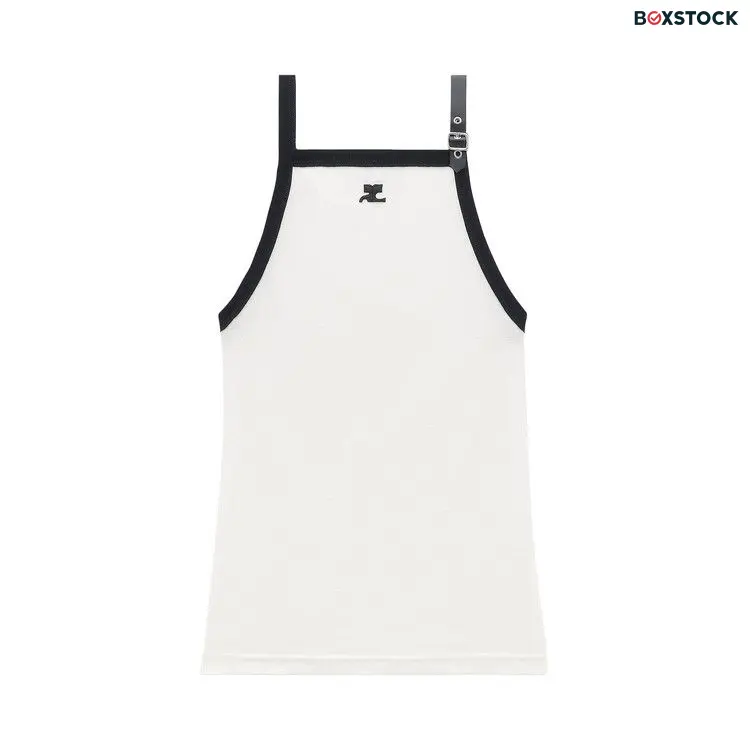 Courrèges Buckle Contrast Tank Top 'Heritage White/Black' Spring/Summer 2024