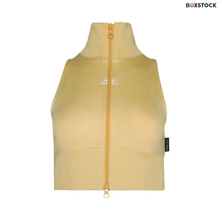 Courrèges Cropped Interlock Tracksuit Vest 'Pollen' Yellow Spring/Summer 2024