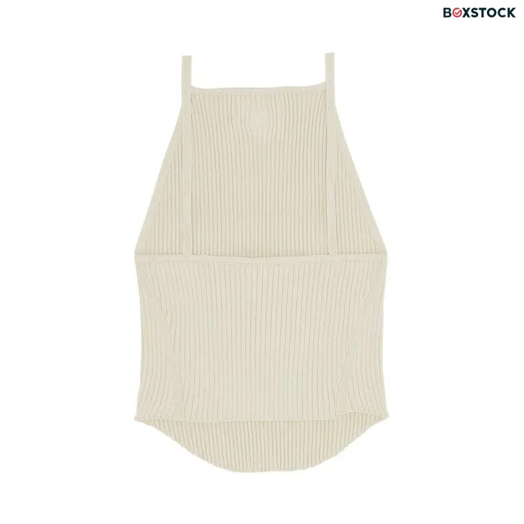 Courrèges Holistic Rib Knit Tank Top 'Oat Meal' Cream Fall/Winter 2023
