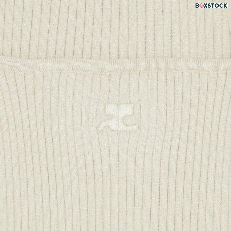 Courrèges Holistic Rib Knit Tank Top 'Oat Meal' Cream Fall/Winter 2023