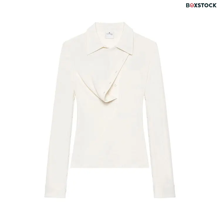 Courrèges Oblique Crepe Jersey Shirt 'Natural' Tan Fall/Winter 2024