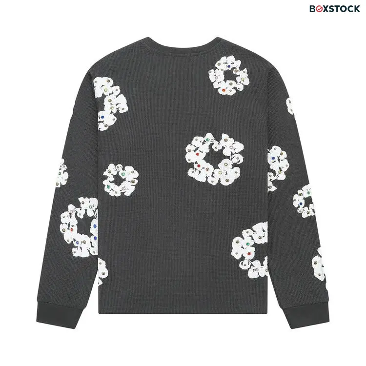 Denim Tears Rhinestone Wreath Thermal 'Vintage Black' Spring/Summer 2024