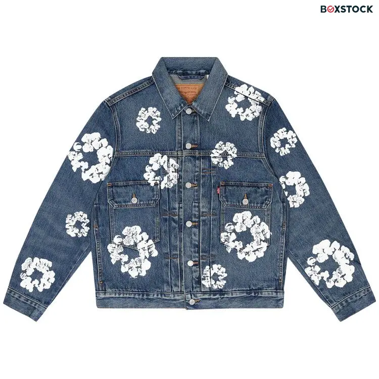 Denim Tears Type II All Over Wreath Jacket 'Dark Wash' Blue Fall/Winter 2023