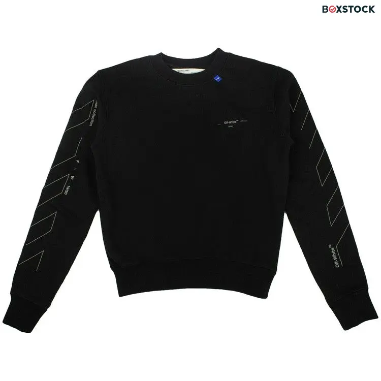 Off-White Diag Unfinished Slim Crewneck 'Black / Silver' Fall/Winter 2019