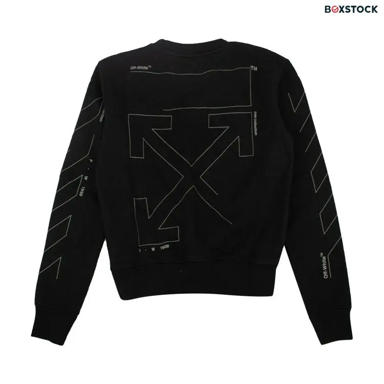 Off-White Diag Unfinished Slim Crewneck 'Black / Silver' Fall/Winter 2019