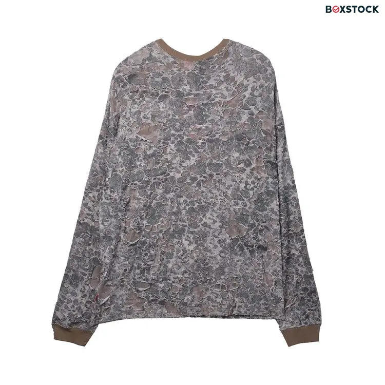Diesel Camo Burn Out Print Long-Sleeve T-Shirt 'Beige' Tan Spring/Summer 2024