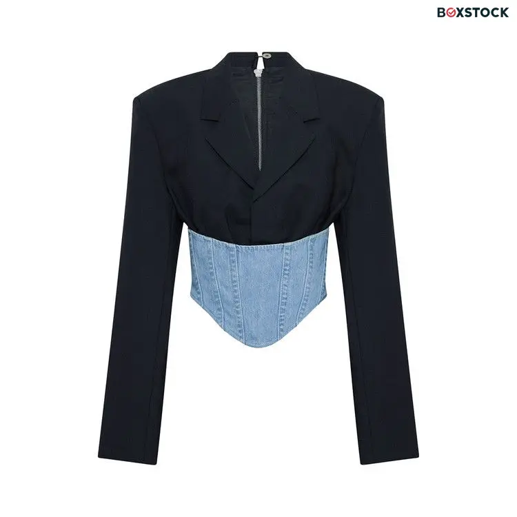 Dion Lee Float Corset Blazer 'Black/Cyan' Fall/Winter 2023