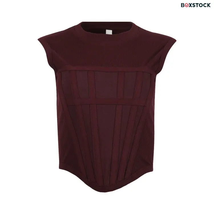 Dion Lee Jersey Rib Corset Tank 'Oxblood' Red Fall/Winter 2022