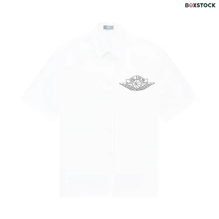 Dior x Air Jordan Short-Sleeve Button Up Shirt 'White' Spring/Summer 2020