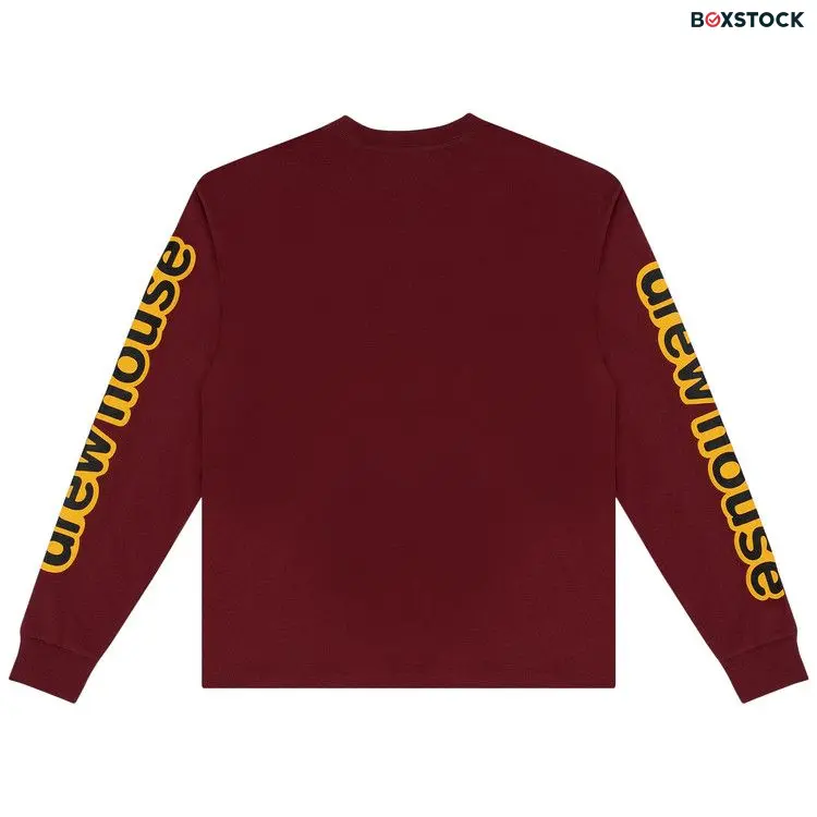 Drew House Long-Sleeve Hug Tee 'Burgundy' Red Fall/Winter 2022