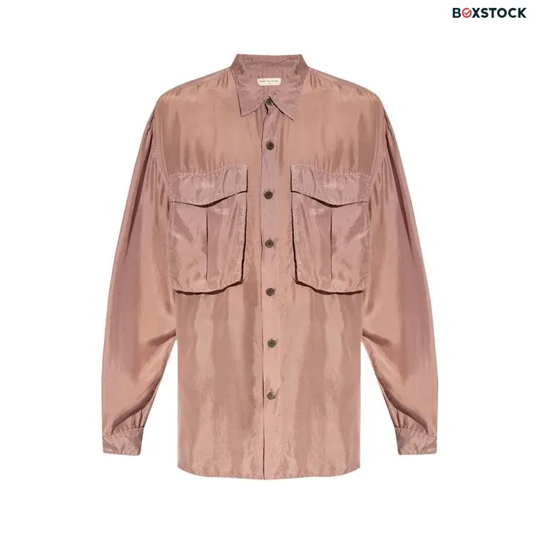 Dries Van Noten Oversized Shirt With Flap Pockets 'Lilac' Pink Fall/Winter 2024