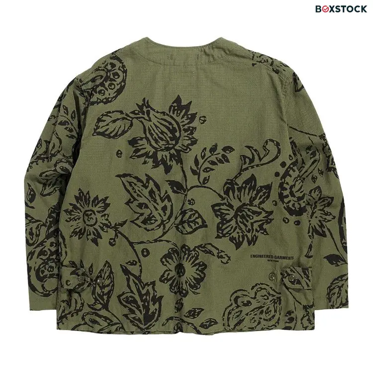 Engineered Garments Cardigan Jacket 'Olive Floral Print' Green Spring/Summer 2023