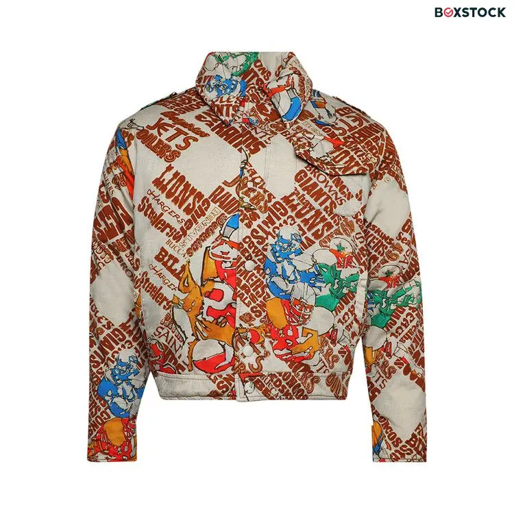 ERL Printed Padded Jacket 'Football Print' Multi-Color Fall/Winter 2023